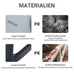 Puutarhapöytä neliö karkaistu lasi ja metalli 68,5 x 68,5 x 84 cm musta