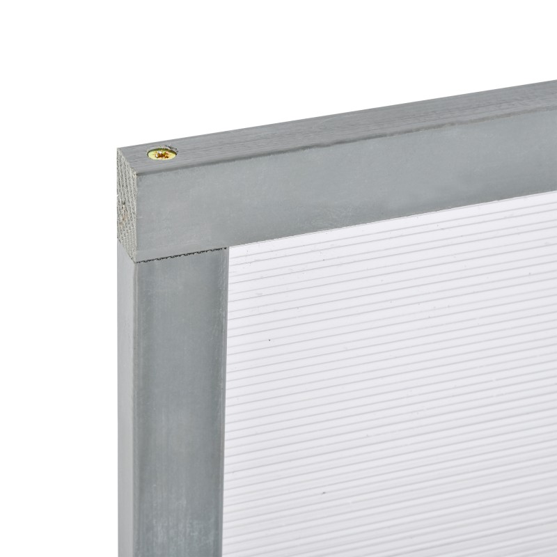 Kasvilava / pieni kasvihuone puu ja polykarbonaatti 90 x 46 x 40 cm harmaa