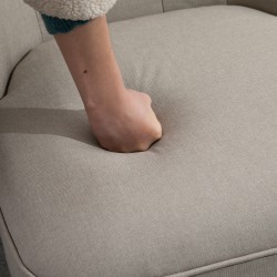 Vintage nojatuoli pellavaa ja kumipuuta 67 x 67 x 78 cm beige/musta