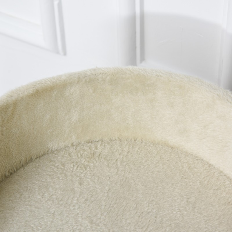 Kissan raapimapuu ja peti juuttinarulla 40 x 40 x 49 cm, luonnonvärinen / cremevalkoinen