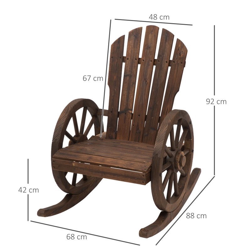Keinutuoli ulkokäyttöön tannenpuu 68x88x92 cm tummanruskea