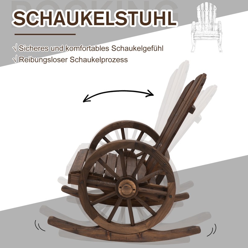 Keinutuoli ulkokäyttöön tannenpuu 68x88x92 cm tummanruskea