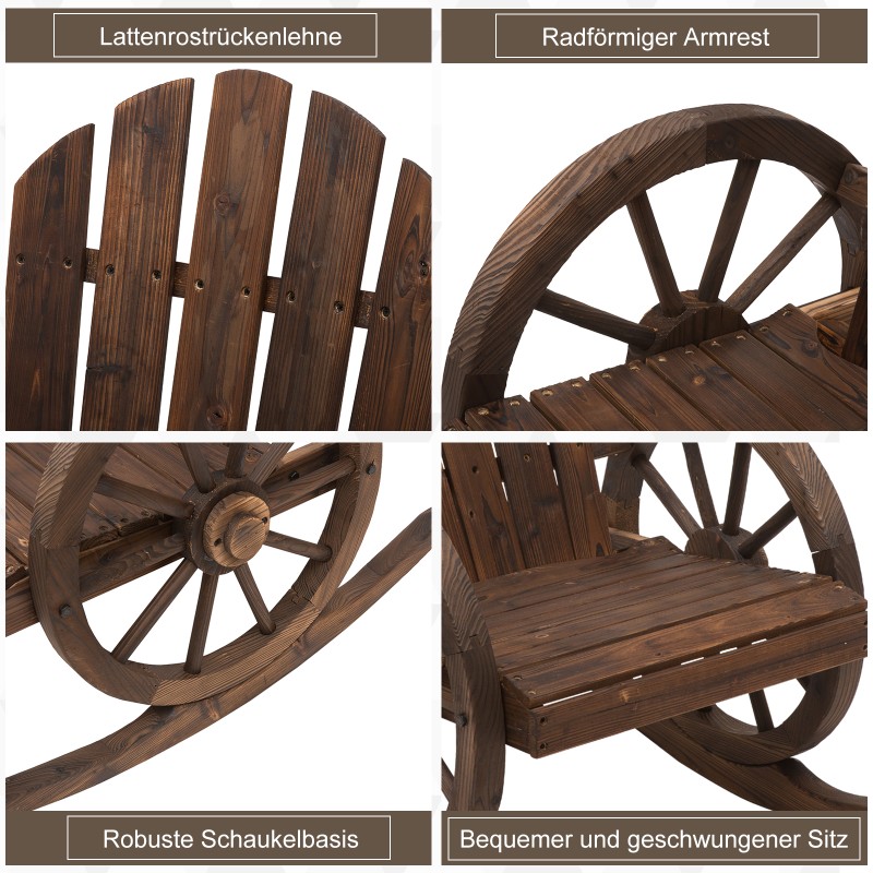 Keinutuoli ulkokäyttöön tannenpuu 68x88x92 cm tummanruskea