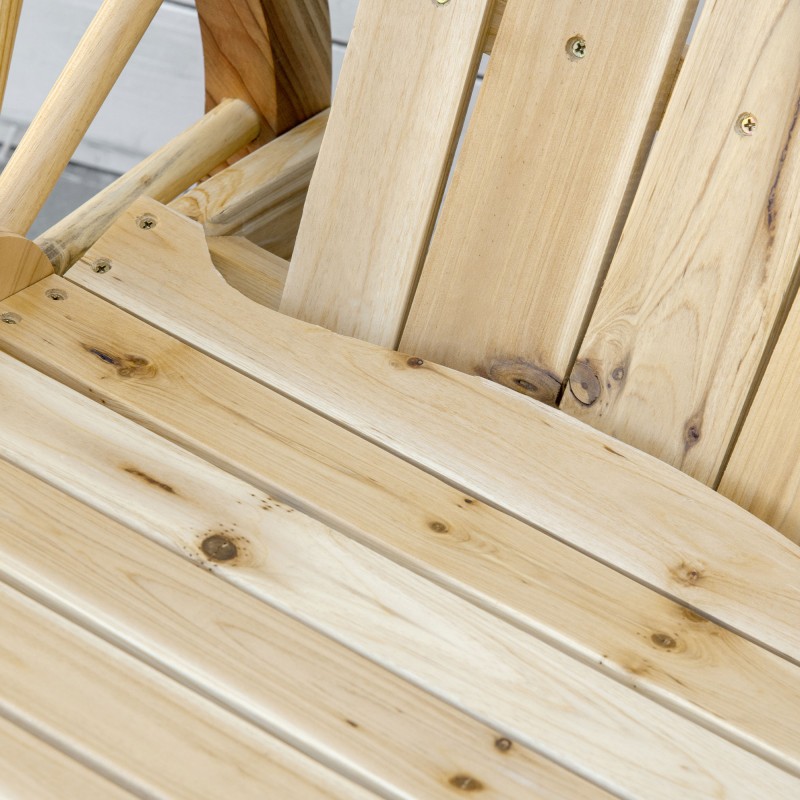 Keinutuoli ulkokäyttöön, rustiikkinen vaununpyörädesign, kuusipuu, natur, 68 x 88 x 92 cm