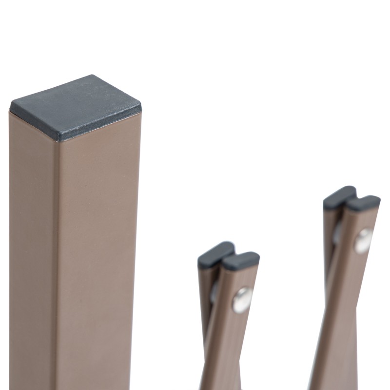 Taitettava puutarha-aita alumiinia 35–300 x 103,5 cm tummanruskea