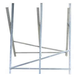 Taittuva tukkipukki polttopuille, metallia, 83 x 83 x 79 cm, kantavuus 100 kg, hopea