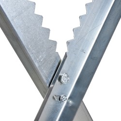 Taittuva tukkipukki polttopuille, metallia, 83 x 83 x 79 cm, kantavuus 100 kg, hopea