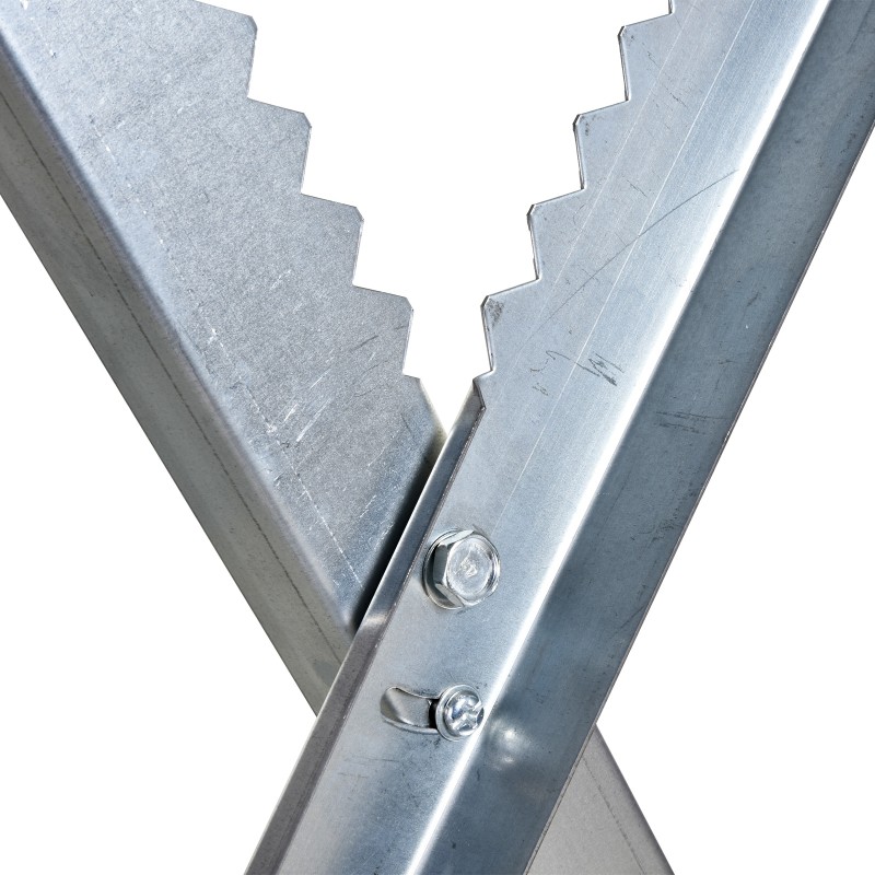 Taittuva tukkipukki polttopuille, metallia, 83 x 83 x 79 cm, kantavuus 100 kg, hopea