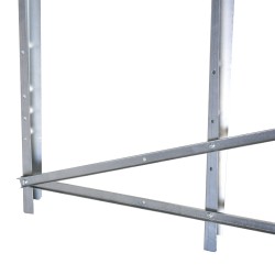 Taittuva tukkipukki polttopuille, metallia, 83 x 83 x 79 cm, kantavuus 100 kg, hopea