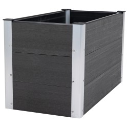 Viljelylaatikko / kukkalaatikko ilman pohjaa, WPC ja alumiini, 100 x 50 x 55,5 cm, harmaa