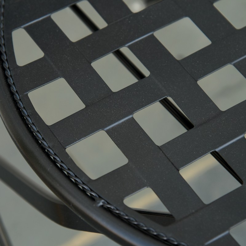 Parvekekalustesetti 2 hengelle, metallia ja keraamista mosaiikkia, pöytä Ø60 cm + 2 taittotuolia, monivärinen