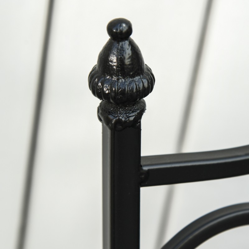 Parvekekalustesetti 2 hengelle, metallia ja keraamista mosaiikkia, Ø60 cm pöytä + 2 taittotuolia, harmaa