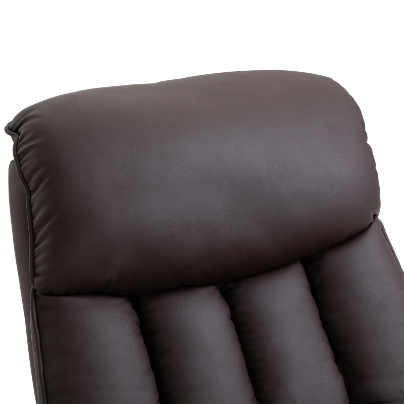 Sähkökäyttöinen lepotuoli ylösnousuavustimella, keinonahka, 80x94x104 cm, ruskea, 150 kg