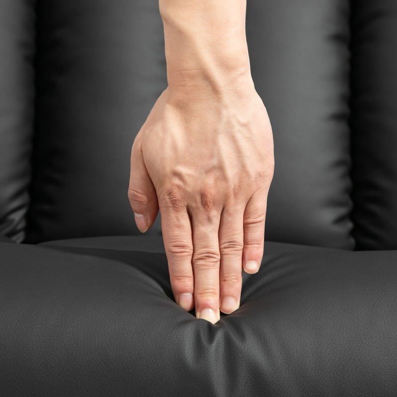 Sähkökäyttöinen lepotuoli nostotoiminnolla ja kallistuksella, keinonahkaa, 80 x 94 x 104 cm, musta