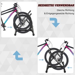 Polkupyöräteline 2 pyörälle, metallia, 60 x 54 x 57 cm, musta