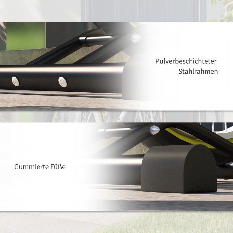 Polkupyöräteline pysty- ja vaakasäilytykseen, teräs, 24–29" ja 700c, 41 x 41 x 76–121 cm, musta