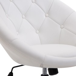 Lepotuoli olohuoneeseen keinonahkaa teräsjalustalla säädettävä istuinkorkeus valkoinen