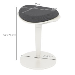 Ergonominen korkeussäädettävä työjakkara aktiiviseen istumiseen 42,5x35,5x56,5–71,5 cm harmaa