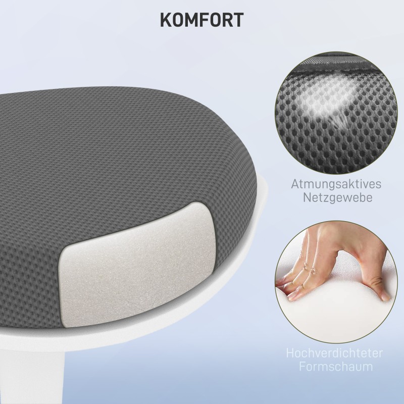 Ergonominen korkeussäädettävä työjakkara aktiiviseen istumiseen 42,5x35,5x56,5–71,5 cm harmaa