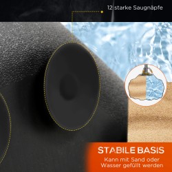 Seisova nyrkkeilypylväs aikuisille 180 cm, teräs/PU, vapaasti seisova, musta