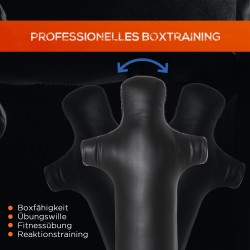 Seisova nyrkkeilypylväs aikuisille 180 cm, teräs/PU, vapaasti seisova, musta