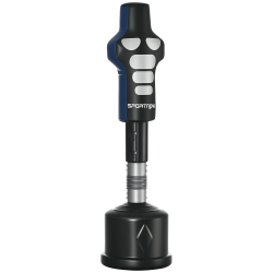 Vapaasti seisova nyrkkeilyn harjoitusnukke säädettävä korkeus 178 207 cm keinonahka musta harmaa sininen