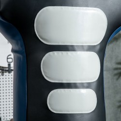 Vapaasti seisova nyrkkeilyn harjoitusnukke, säädettävä korkeus 178–207 cm, keinonahka, musta/harmaa/sininen