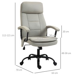 Ergonominen työtuoli hierontatoiminnolla, kangas, keinunta, korkeussäädettävä, beige