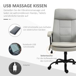 Ergonominen työtuoli hierontatoiminnolla, kangas, keinunta, korkeussäädettävä, beige