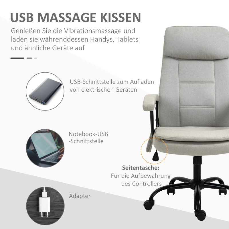 Ergonominen työtuoli hierontatoiminnolla, kangas, keinunta, korkeussäädettävä, beige