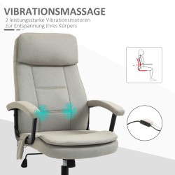 Ergonominen työtuoli hierontatoiminnolla, kangas, keinunta, korkeussäädettävä, beige