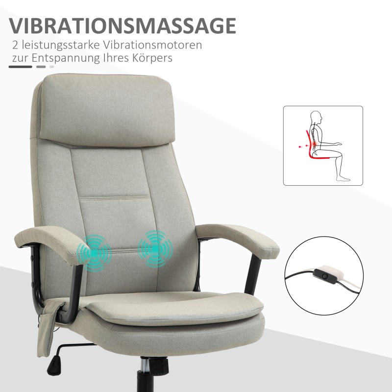 Ergonominen työtuoli hierontatoiminnolla, kangas, keinunta, korkeussäädettävä, beige