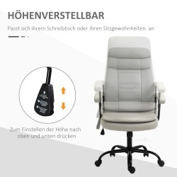 Ergonominen työtuoli hierontatoiminnolla, kangas, keinunta, korkeussäädettävä, beige