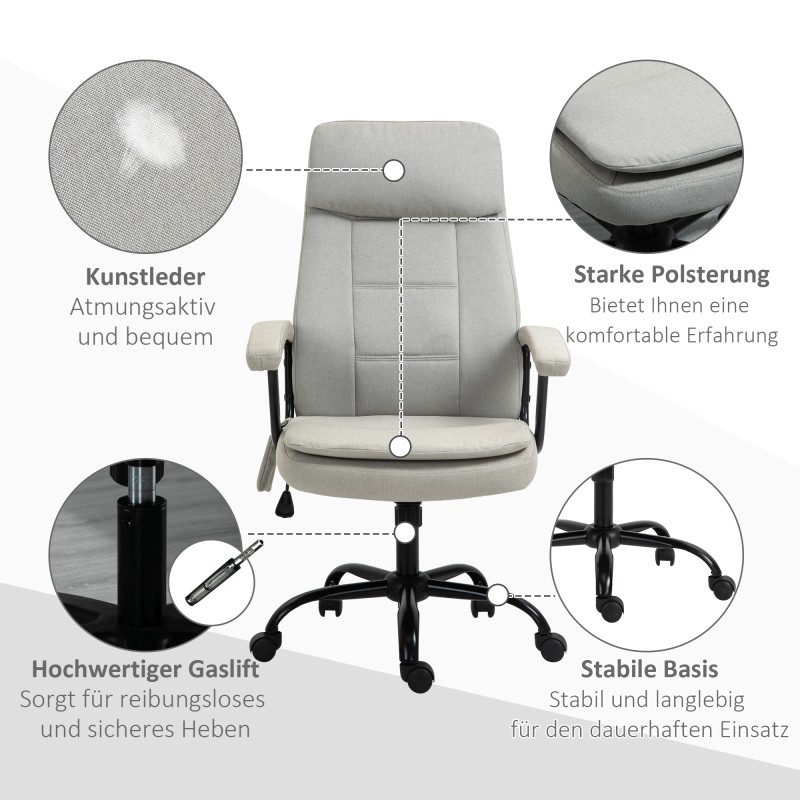Ergonominen työtuoli hierontatoiminnolla, kangas, keinunta, korkeussäädettävä, beige