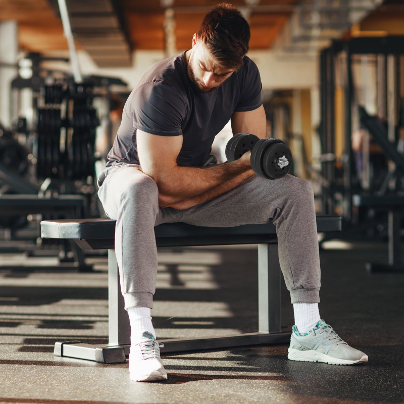 Käsipainosetti 30 kg teräs ja keinonahka, säädettävät levypainot, musta