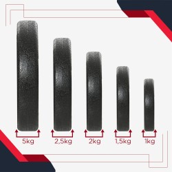 Käsipainosetti 30 kg teräs ja keinonahka, säädettävät levypainot, musta