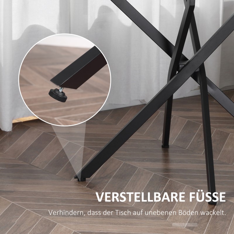 Pyöreä lasinen ruokapöytä 4 hengelle, karkaistu lasi, metallijalat, 80 cm, musta