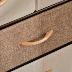 Kapea säilytyskaluste 5 taitettavalla kangaslaatikolla, teräsrunko, MDF-taso, 58 x 29 x 99 cm, monivärinen