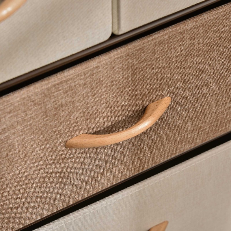 Kapea säilytyskaluste 5 taitettavalla kangaslaatikolla, teräsrunko, MDF-taso, 58 x 29 x 99 cm, monivärinen