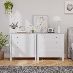 Valkoinen lipasto 5 laatikolla MDF/lastulevy 79 x 39,5 x 80,5 cm