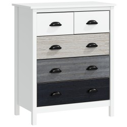 Lipasto 5 laatikkoa MDF ja mänty 70 x 38 x 85 cm valkoinen tummanruskea