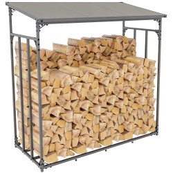 Kestävä alumiininen polttopuuteline ulkokäyttöön eri kokoisena