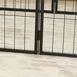 Koira-aitaus pienille koirille, terästä, taitettava, 6 paneelia, 160 x 80 x 60 cm, harmaa