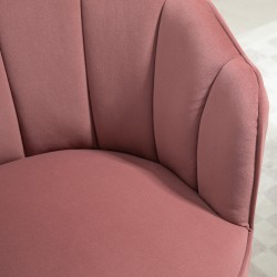 Nojatuoli olohuoneeseen ja makuuhuoneeseen, samettimainen verhoilu, puujalat, rosa