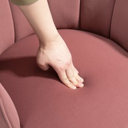 Nojatuoli olohuoneeseen ja makuuhuoneeseen, samettimainen verhoilu, puujalat, rosa