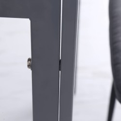 Ruokapöytä keittiöön, karkaistu lasikansi, teräsrunko, 75 x 75 x 75 cm, harmaa