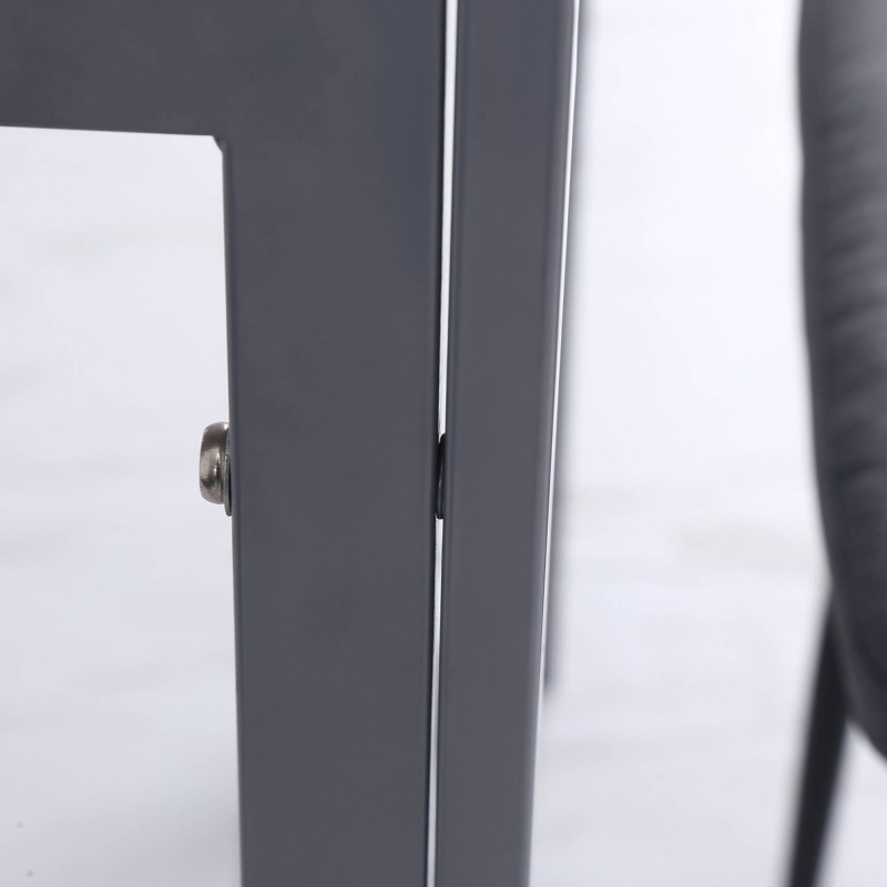 Ruokapöytä keittiöön, karkaistu lasikansi, teräsrunko, 75 x 75 x 75 cm, harmaa