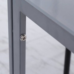 Ruokapöytä keittiöön, karkaistu lasikansi, teräsrunko, 75 x 75 x 75 cm, harmaa