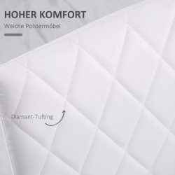 Ruokapöydän tuolit 4 kpl, keinonahka, metallijalat, korkea selkänoja, valkoinen