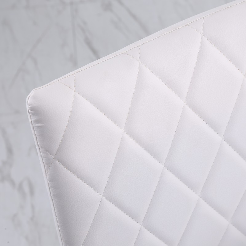 Ruokapöydän tuolit 4 kpl, keinonahka, metallijalat, korkea selkänoja, valkoinen